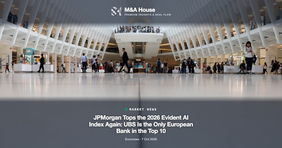 JPMorgan Tops the 2026 Evident AI Index Again: UBS Is the Only European Bank in the Top 10