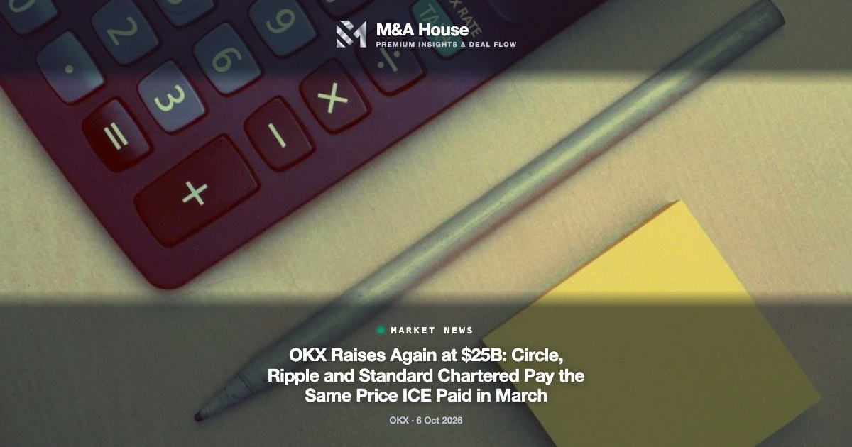 OKX Raises Again at $25B: Circle, Ripple and Standard Chartered Pay the Same Price ICE Paid in March